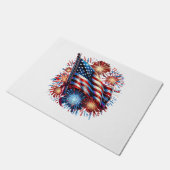 USA-Flagge Feuerwerk Patriotisch Fußmatte (Schrägansicht)