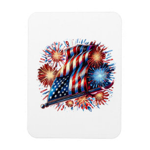 USA-Flagge Feuerwerk Patriotisch Magnet