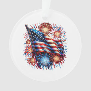 USA-Flagge Feuerwerk Patriotisch Ornament