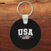 USA-Flagge Frauen Männer Kinder patriotische ameri Schlüsselanhänger (Vorderseite)