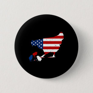 USA-Flagge Frohes 4. Juli Patriotischer Farmer  Button