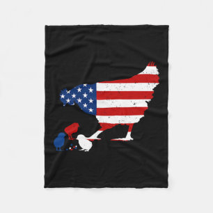 Usa-Flagge Frohes 4. Juli Patriotischer Farmer  Fleecedecke