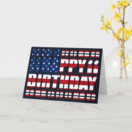 USA-Flagge Geburtskarte Karte (Gelbe Blume)