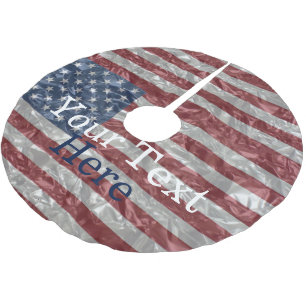 USA-Flagge - gekrümmt Polyester Weihnachtsbaumdecke