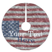 USA-Flagge - gepinkelt Polyester Weihnachtsbaumdecke (Vorderseite)