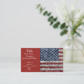 USA-Flagge - gepinkelt Visitenkarte (Stehend Vorderseite)