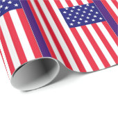 USA-Flagge Geschenkpapier (Rolleneckpunkt)