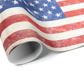 USA-Flagge Geschenkpapier (Rolleneckpunkt)