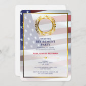 USA-Flagge | Gold Laurel Leaf | Luxusvergütung Einladung (Vorne/Hinten)