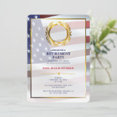 USA-Flagge | Gold Laurel Leaf | Luxusvergütung Einladung (Stehend Vorderseite)