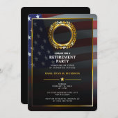 USA-Flagge | Gold Laurel Leaf | Luxusvergütung Einladung (Vorne/Hinten)