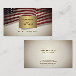 USA-Flagge | Gold Rectangle | Vintager Hintergrund Visitenkarte