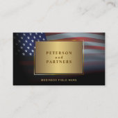 USA-Flagge | Gradation Gold Frame | Gold Visitenkarte (Vorderseite)