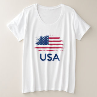 USA-Flagge Große Größe T-Shirt