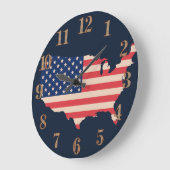 USA-Flagge Große Wanduhr (Winkel)