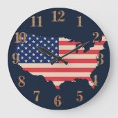 USA-Flagge Große Wanduhr (Vorderseite)