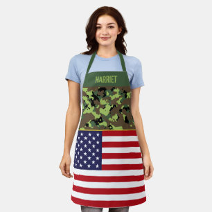 USA-Flagge Grün Camo Custom Schürze