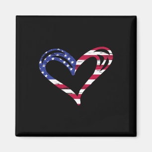 Usa-Flagge Herz Amerikanisch Patriotische Streitkr Magnet