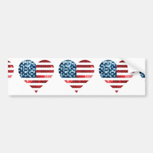 Usa-Flagge Herz Autoaufkleber