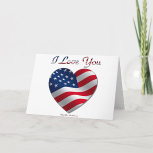 USA-Flagge Herz Ich liebe dich Feiertagskarte