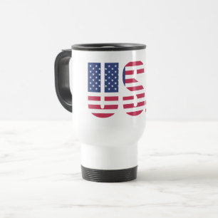 USA-Flagge Herz-Reise-Tasse - Patriotisch Amerikan Reisebecher