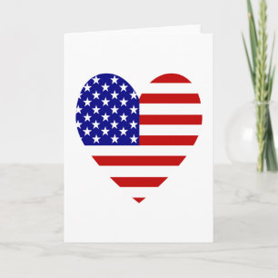 USA-Flagge Herz Valentinstag Feiertagskarte