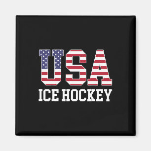 USA-Flagge Hockey Spieler - Amerikanischer USA-Eis Magnet