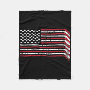 USA-Flagge Hockeyschläger Amerikanischer Stolz 4. Fleecedecke