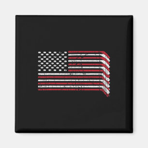 USA-Flagge Hockeyschläger Amerikanischer Stolz 4. Magnet