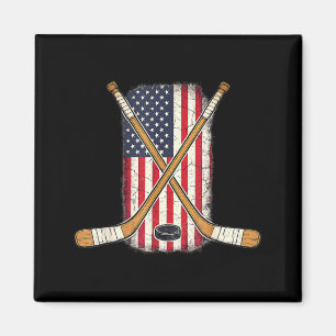 USA-Flagge Hockeyschläger Eishockey patriotisch Magnet