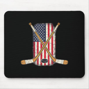 USA-Flagge Hockeyschläger Eishockey patriotisch Mousepad