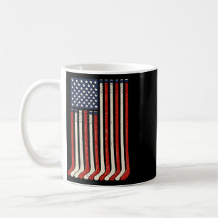 USA-Flagge Hockeyschläger Patriotischer Eishockey  Kaffeetasse
