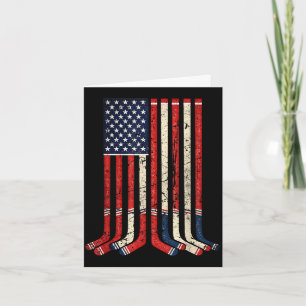 USA-Flagge Hockeyschläger patriotischer Eishockeys Karte