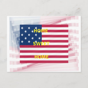 USA-Flagge "Home Sweet Home" Kunstdruck Postkarte