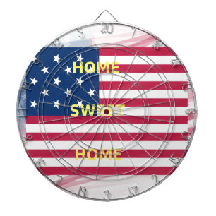USA-Flagge "Home Sweet Home" Kunstprint Dartscheibe