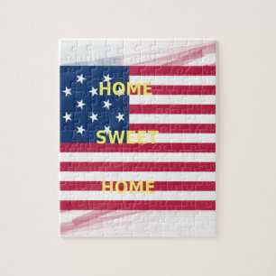 USA-Flagge "Home Sweet Home" Kunstprint Puzzle