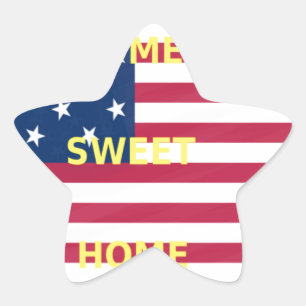 USA-Flagge "Home Sweet Home" Kunstprint Stern-Aufkleber