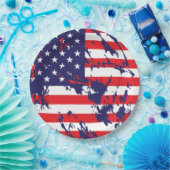 USA-Flagge in einem cool gestörten Muster Pappteller (Party)