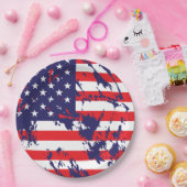 USA-Flagge in einem cool gestörten Muster Pappteller (Party)