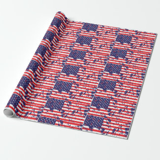 USA-Flagge in einem gestörten Muster Geschenkpapier