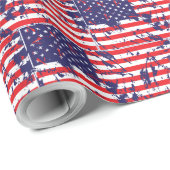 USA-Flagge in einem gestörten Muster Geschenkpapier (Rolleneckpunkt)