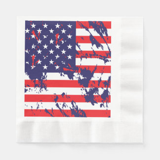 USA-Flagge in einem gestörten Muster Serviette