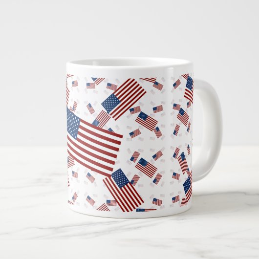 USA-Flagge in Layers Askew Jumbo-Tasse (Vorderseite Rechts)