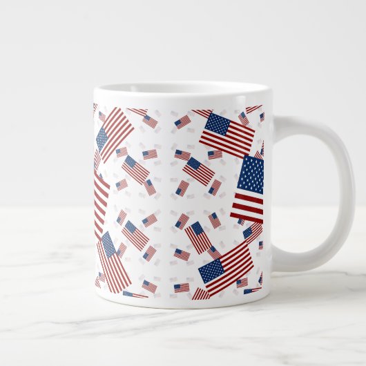 USA-Flagge in Layers Askew Jumbo-Tasse (Rechts)