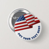 USA-Flagge | Insignien-Emblem-Wappen | Pop Art Bro Button (Vorne & Hinten)