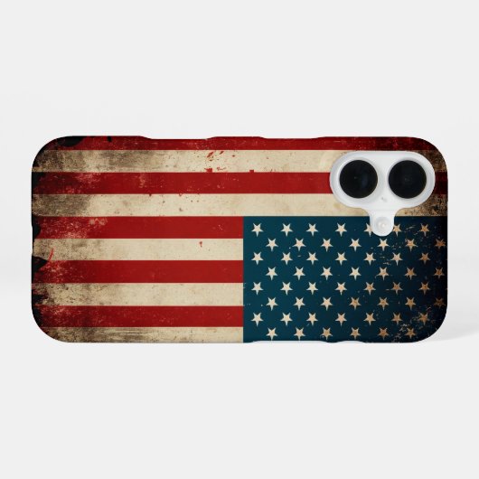 USA-Flagge iPhone 16 Hülle (Rückseite (Horizontal))
