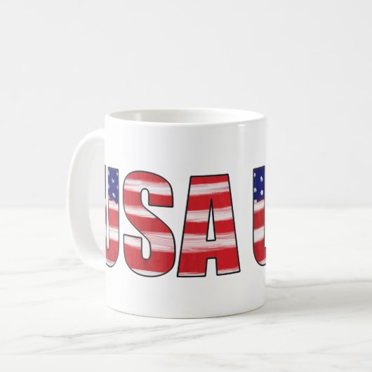 USA-Flagge Kaffeetasse (Vorderseite Links)