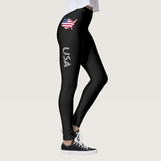 USA-Flagge-Karte Leggings (Rechts)