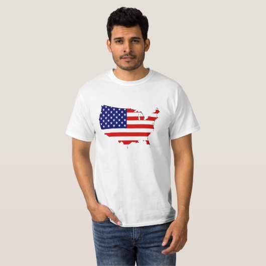 USA Flagge-Karte T-Shirt (Vorne ganz)