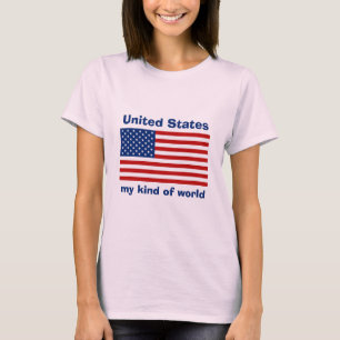 USA-Flagge + Karte + Text T-Shirt